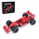 Red Metal Model Car Building Kit - 1:20 Scale Racing Car STEM Toy Erector Set