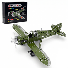 1:32 Scale Vintage Aircraft Metal Model Building Kit - 331 Pcs STEM Engineering Set
