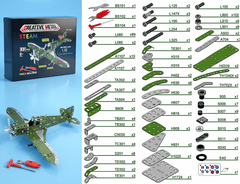 1:32 Scale Vintage Aircraft Metal Model Building Kit - 331 Pcs STEM Engineering Set